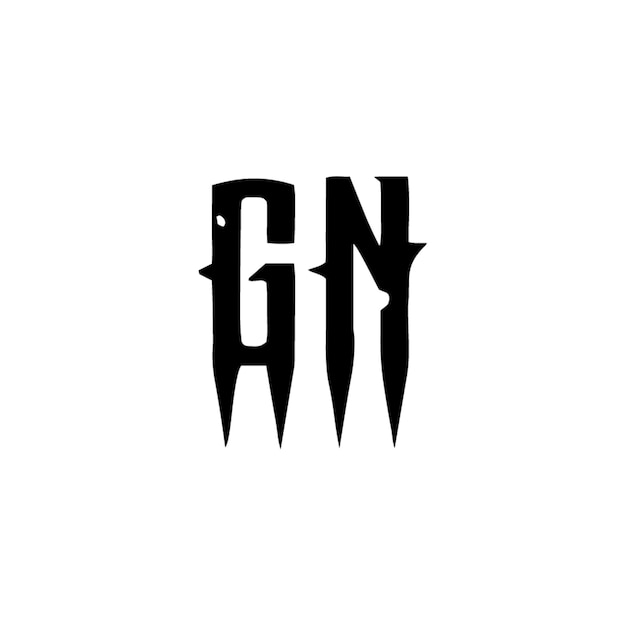 GN monograma logotipo diseño carta texto nombre símbolo monocromo logotipo alfabeto carácter simple logotipo
