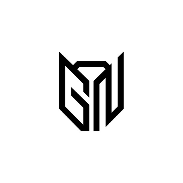 GN monograma logotipo diseño carta texto nombre símbolo monocromo logotipo alfabeto carácter simple logotipo