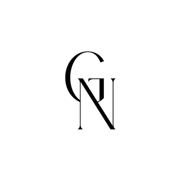 GN monograma logotipo diseño carta texto nombre símbolo monocromo logotipo alfabeto carácter simple logotipo