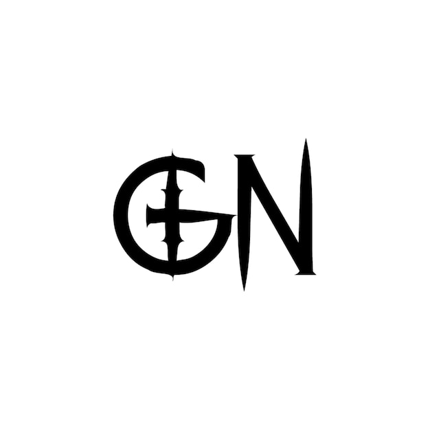 GN monograma logotipo diseño carta texto nombre símbolo monocromo logotipo alfabeto carácter simple logotipo