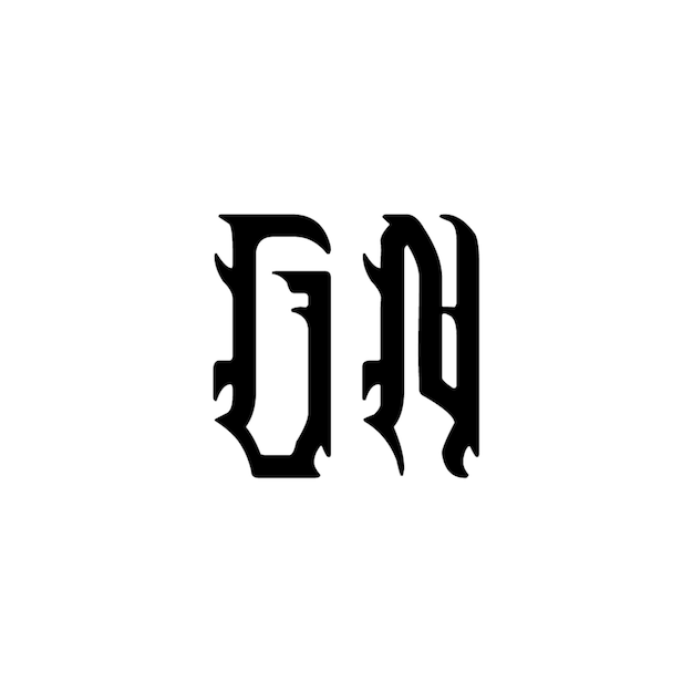 GN monograma logotipo diseño carta texto nombre símbolo monocromo logotipo alfabeto carácter simple logotipo