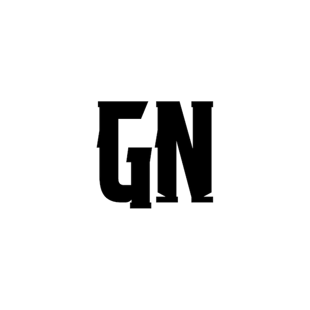 GN monograma logotipo diseño carta texto nombre símbolo monocromo logotipo alfabeto carácter simple logotipo