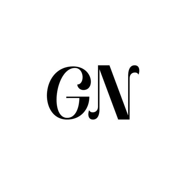 GN monograma logotipo diseño carta texto nombre símbolo monocromo logotipo alfabeto carácter simple logotipo
