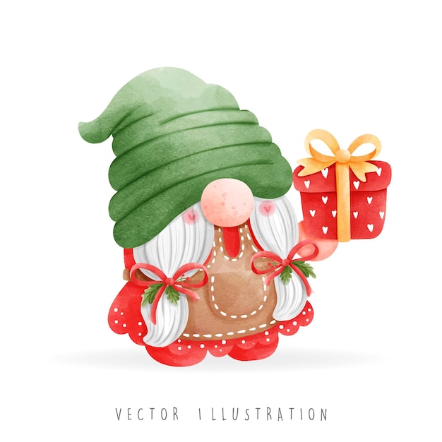 Gnomo de navidad, correo de gnomo. entrega. ilustración vectorial