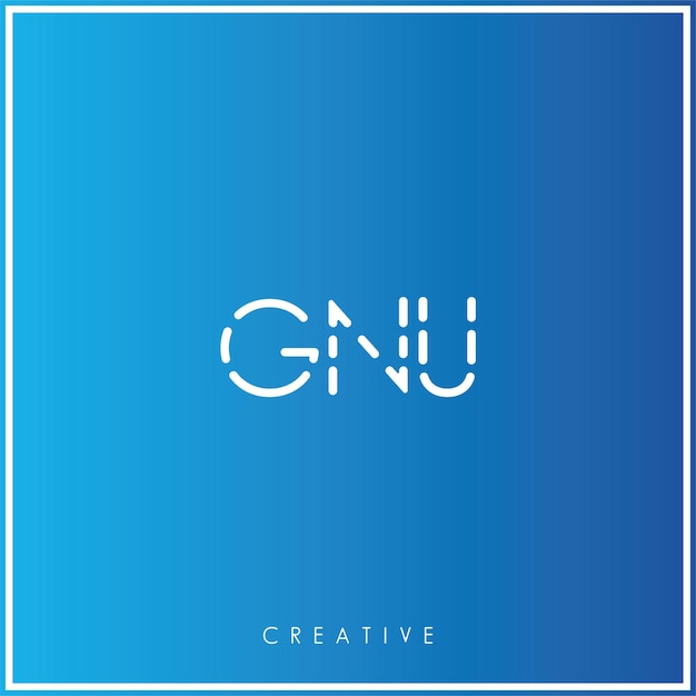 GNU Premium Vector último diseño de logotipo Creative Logo Vector Ilustración Monograma Logotipo mínimo