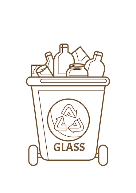 Vector go green technology glass reusable reduce recycle eco friendly cartoon páginas para colorear actividad