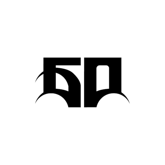 GO monograma logo diseño carta texto nombre símbolo monocromo logotipo alfabeto carácter simple logo