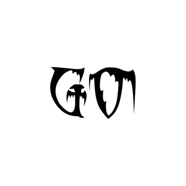 GO monograma logo diseño carta texto nombre símbolo monocromo logotipo alfabeto carácter simple logo