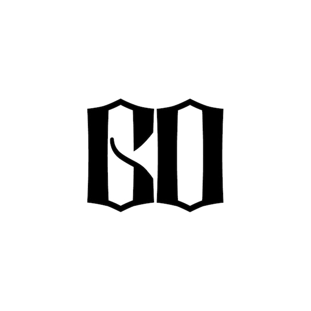 GO monograma logo diseño carta texto nombre símbolo monocromo logotipo alfabeto carácter simple logo