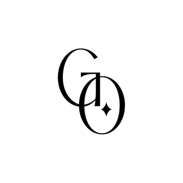 GO monograma logo diseño carta texto nombre símbolo monocromo logotipo alfabeto carácter simple logo