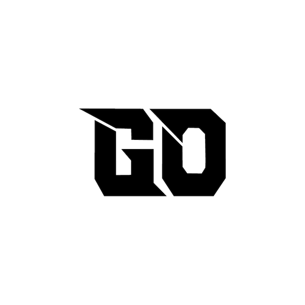 GO monograma logo diseño carta texto nombre símbolo monocromo logotipo alfabeto carácter simple logo