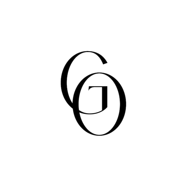 GO monograma logo diseño carta texto nombre símbolo monocromo logotipo alfabeto carácter simple logo
