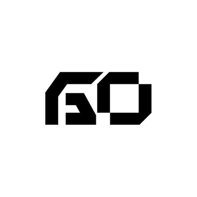 GO monograma logo diseño carta texto nombre símbolo monocromo logotipo alfabeto carácter simple logo