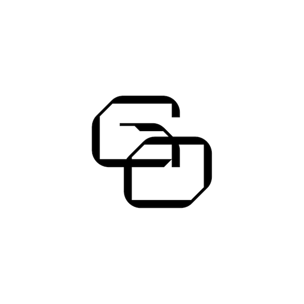 GO monograma logo diseño carta texto nombre símbolo monocromo logotipo alfabeto carácter simple logo