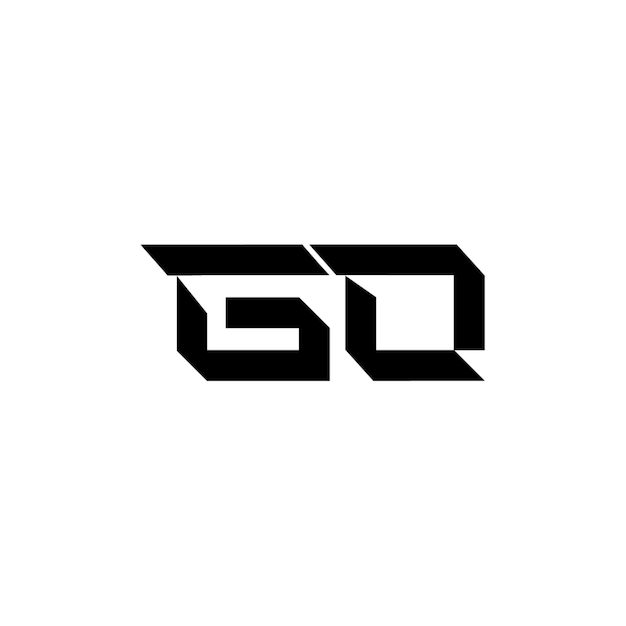 GO monograma logo diseño carta texto nombre símbolo monocromo logotipo alfabeto carácter simple logo