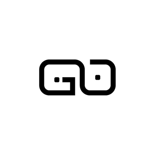 GO monograma logo diseño carta texto nombre símbolo monocromo logotipo alfabeto carácter simple logo