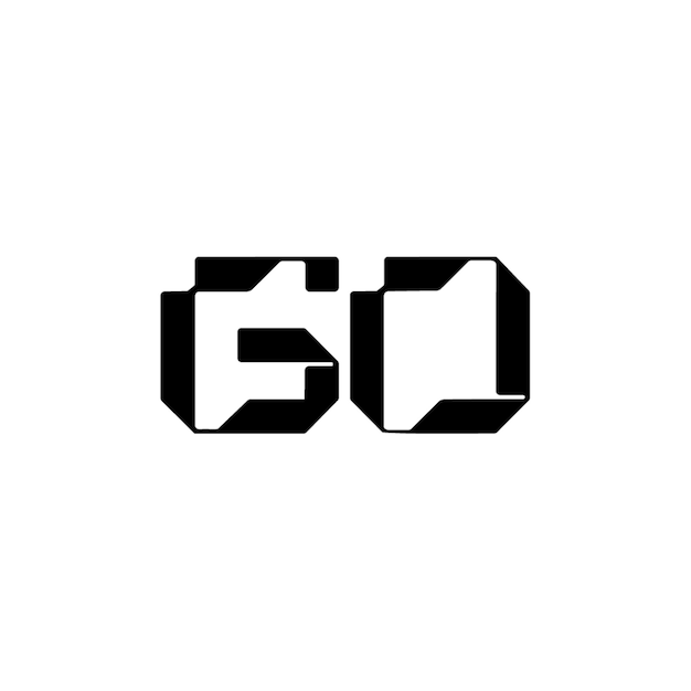 GO monograma logo diseño carta texto nombre símbolo monocromo logotipo alfabeto carácter simple logo