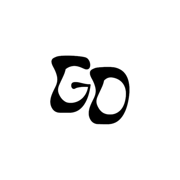 GO monograma logo diseño carta texto nombre símbolo monocromo logotipo alfabeto carácter simple logo
