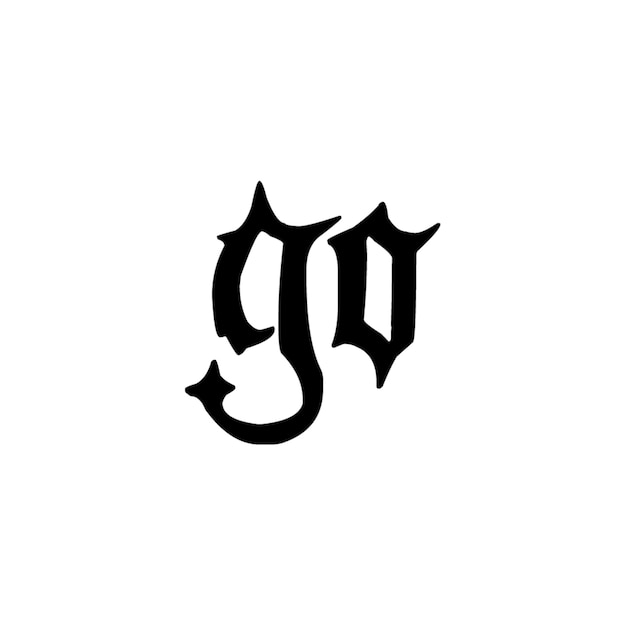 GO monograma logo diseño carta texto nombre símbolo monocromo logotipo alfabeto carácter simple logo