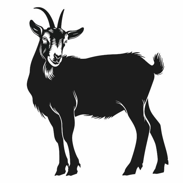 Vector goat_animal_silhouette_vector_ilustración