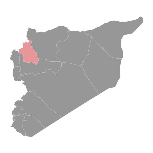 Vector gobernación de idlib mapa división administrativa de siria ilustración vectorial