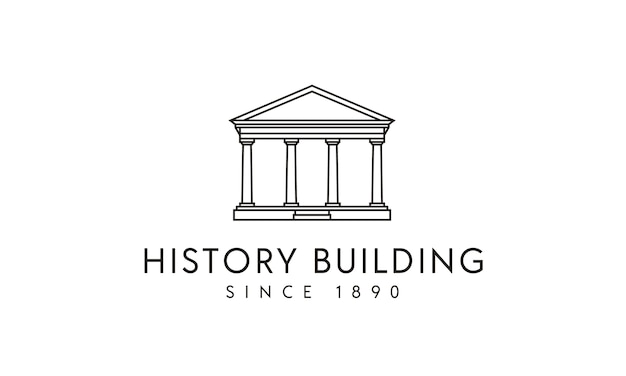 Gobierno / Columnas Edificio histórico logotipo de diseño