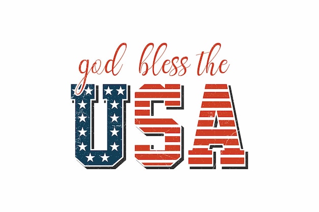 God Bless USA 4 de julio Diseño de camiseta de sublimación