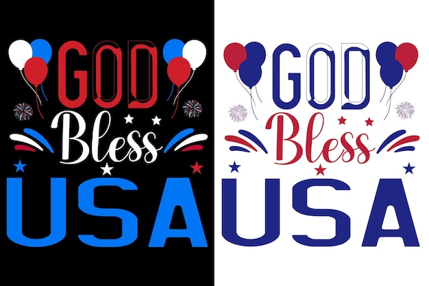 Vector god bless usa cita camiseta 4 de julio diseño de camiseta