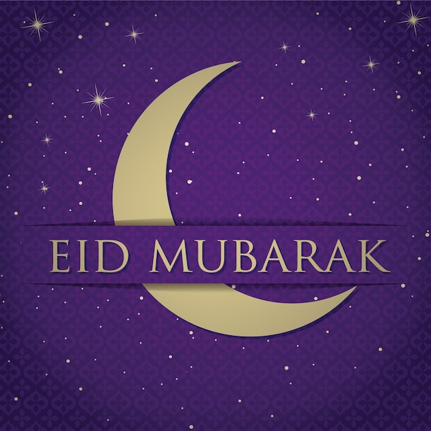 Gold Crescent Moon Eid Mubarak Blessed Eid Card (Carta de Eid Bendita de la Media Luna Dorada) También se puede comprar en línea.