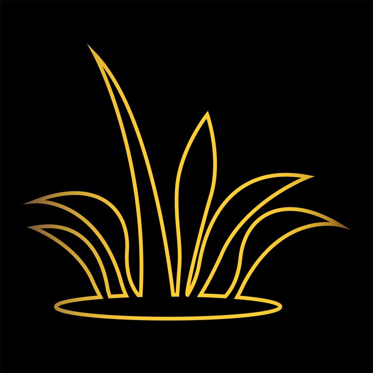 Vector gold grass icon vector template logo colección de moda diseño plano