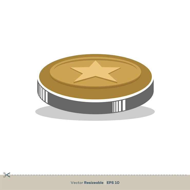 Vector gold star coin vector logo plantilla ilustración diseño vector eps 10