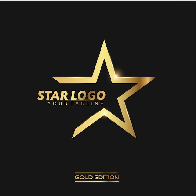 Gold Star logo vector plantilla de ilustración