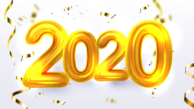Golden 2020 New Year Xmas Party Banner 