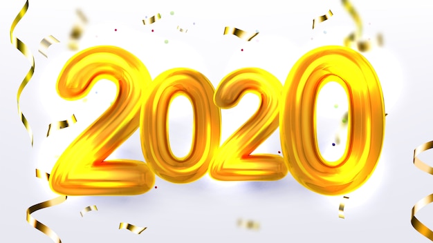 Golden 2020 new year xmas party banner