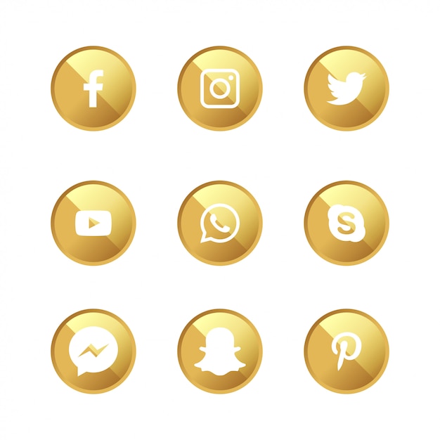 Vector golden 9 redes sociales