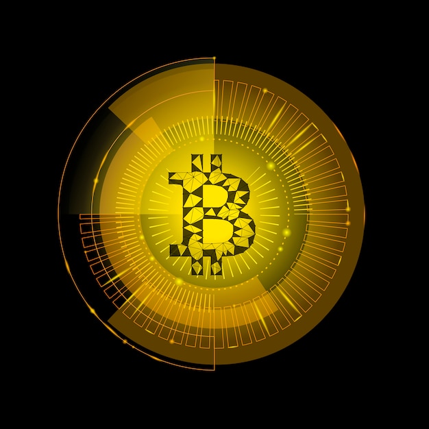 Golden bitcoin firma criptomoneda en hud target