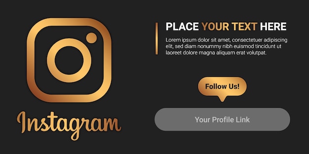 Golden find us instagram banner o plantilla de redes sociales de lujo