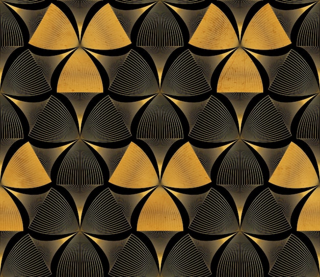 Vector golden_geometric_texture_flowers