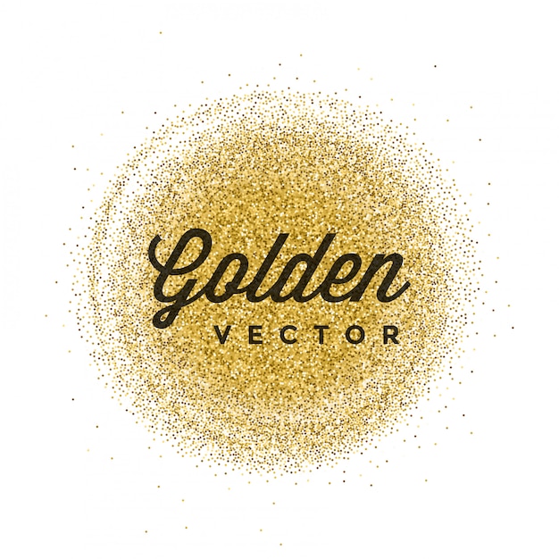 Golden glitter sparkles bright confetti sobre fondo blanco