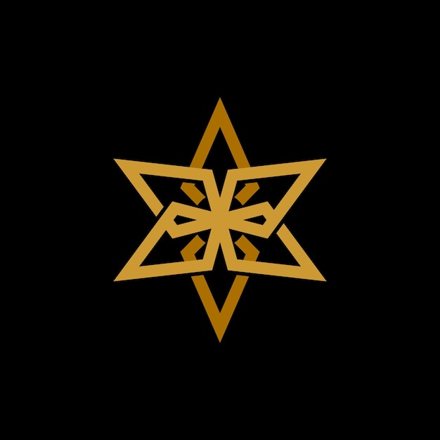 Golden Letter X Star Diseño de logotipo elegante minimalista simple