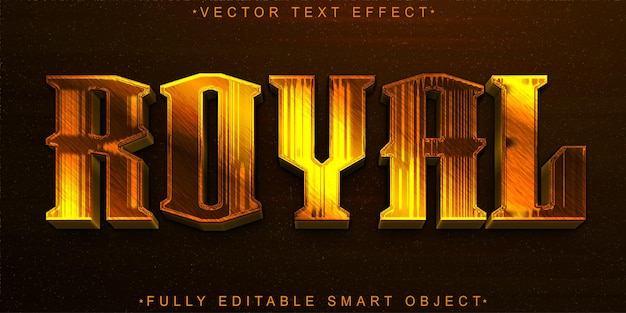 Golden Luxury Royal Vector plantilla de efectos de texto editables