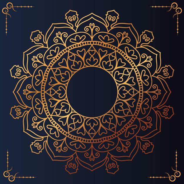Golden Mandala with intricate floral details