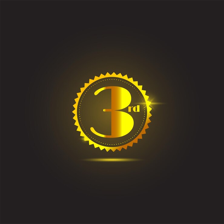 Vector golden no 1 2 3 4 para la publicación de redes sociales de la competencia de posiciones de premio