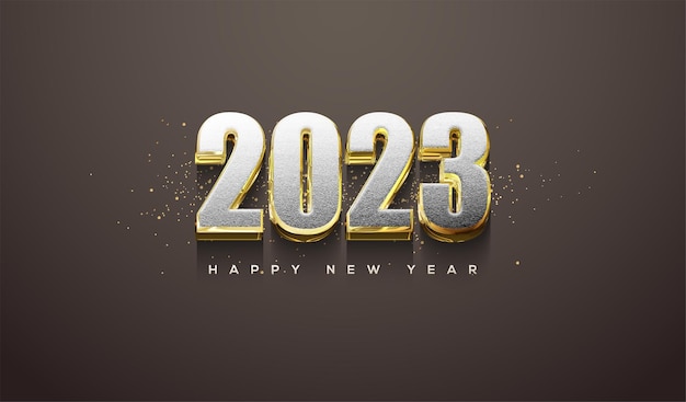 Golden number 2023 2023 año nuevo celebración saludo poster banner