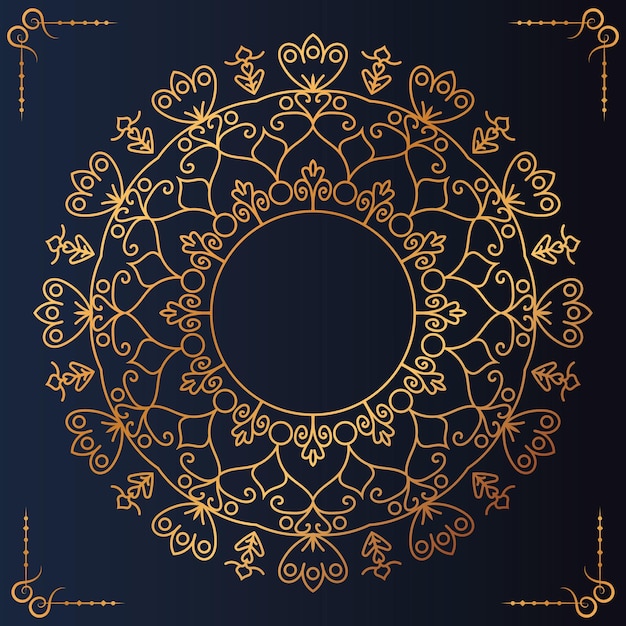 Golden Ornate Mandala for Spiritual Designs