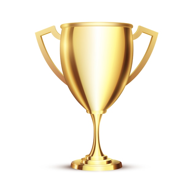 Vector golden realistic 3d winner cup.