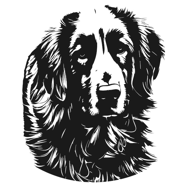 Golden retriever perro imagen dibujado a mano vector blanco y negro