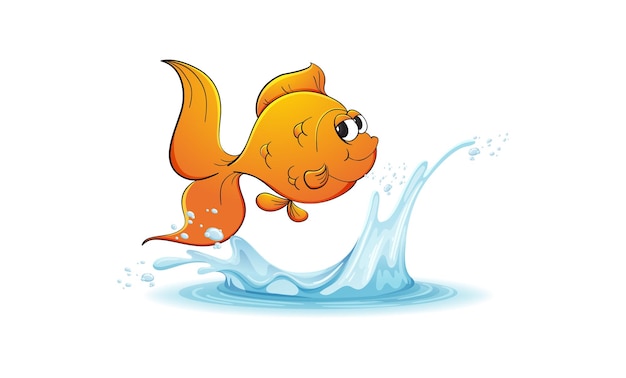 Goldfish saltando fuera del agua