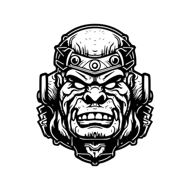 Vector golem vintage logo línea arte concepto blanco y negro color dibujado a mano ilustración