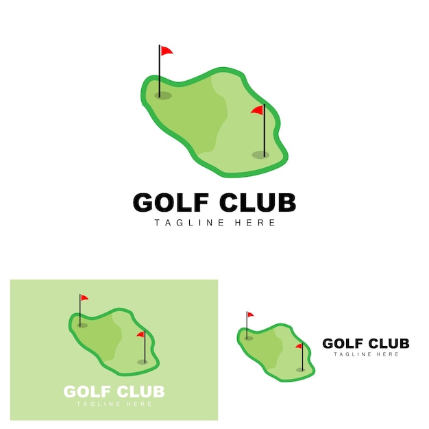 Golf Ball Logo Vector Stick Golf Deportes al aire libre Juego Disciplina Diseño Icono Plantilla